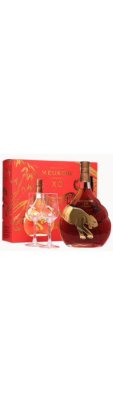 Meukow Cognac XO - Rack + Glasses 